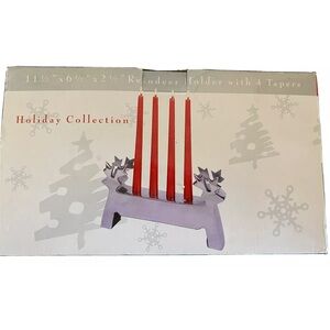 Roebuck Holiday Collection Reindeer Taper Candle Holder 11.5"x6.5"x2.5"